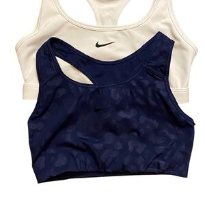 Nike Women's Sports Bra Duo - Navy Leopard and Cream Size Small